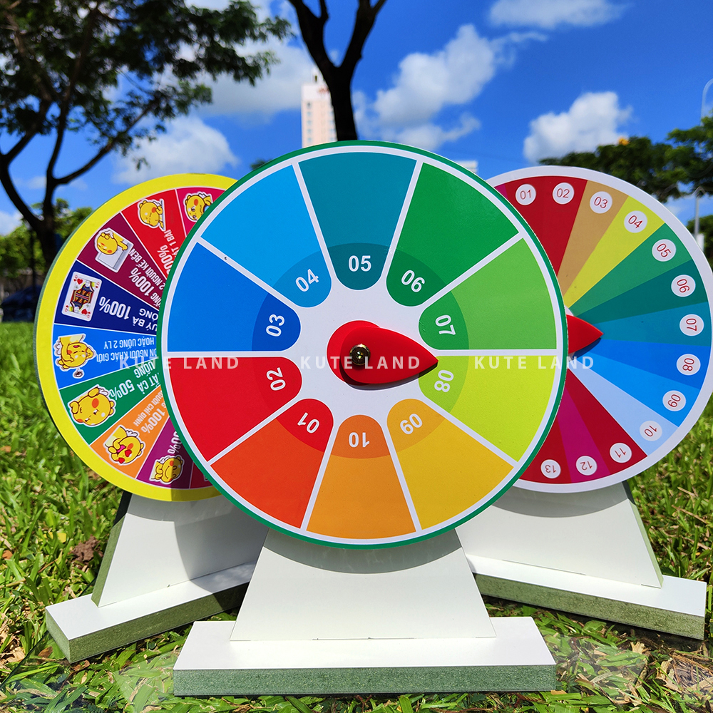 Vòng quay trúng thưởng diệu kỳ 25 cm 10 ô có thể viết bút lông lên làm quà trao giải giáo cụ dạy học và sự kiện
