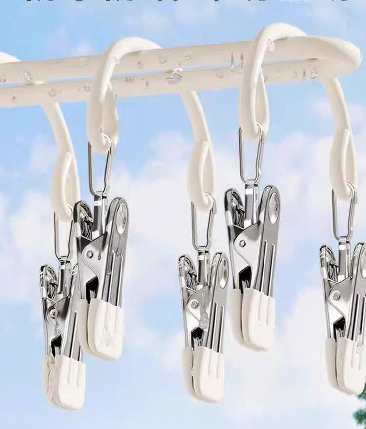 Móc Vòm 20 Kẹp Phơi Đồ Lót &amp; Đồ Trẻ Em Chống Trượt – Móc Kẹp Treo Tất Vớ Chống Gió, Móc Treo Quần Áo Thép Bọc Nhựa 37cm - HÀNG CHÍNH HÃNG MINIIN
