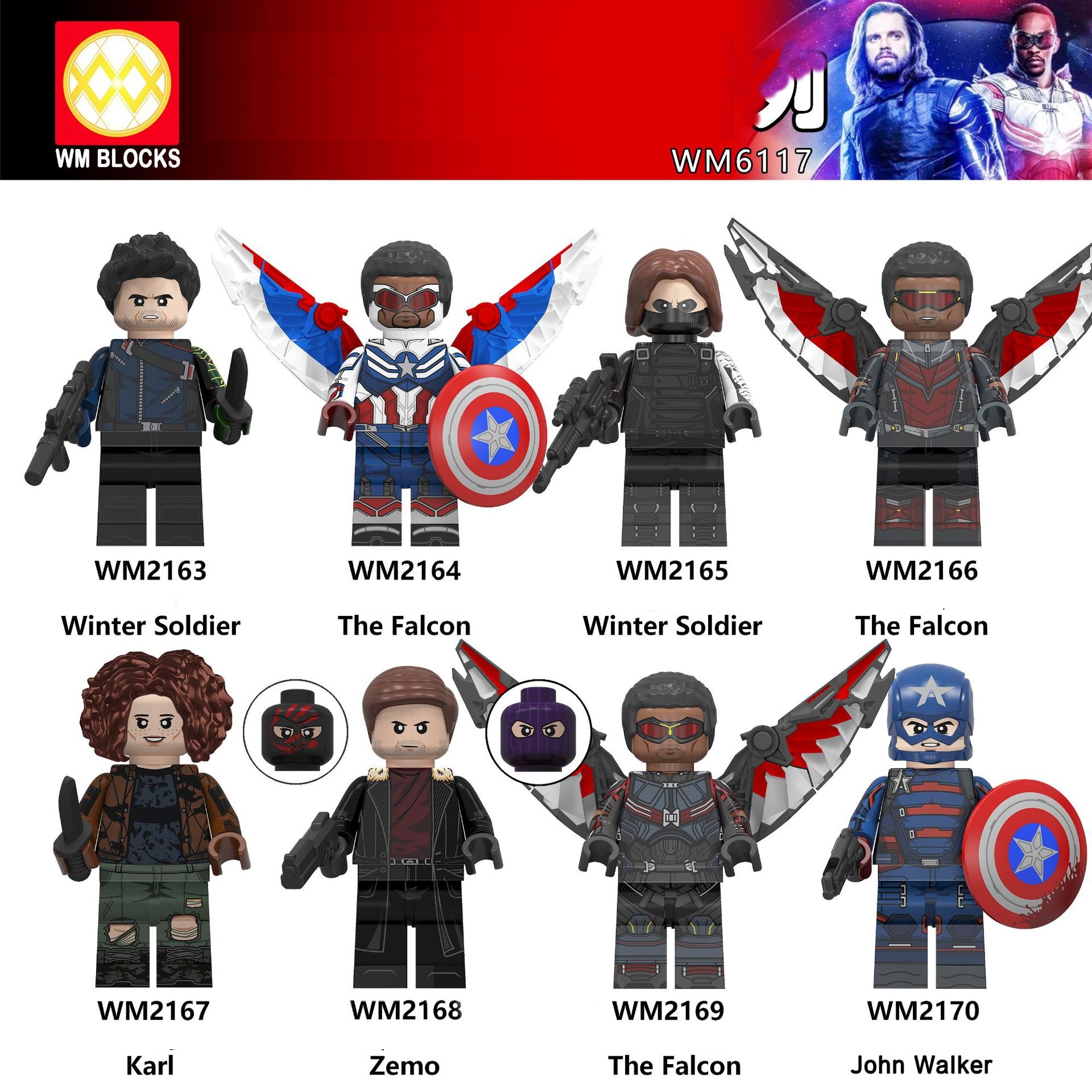 Minifigures Mô Hình Marvel DC Winter Soldier Falcon Mẫu Mới Ra Siêu Đẹp WM6117