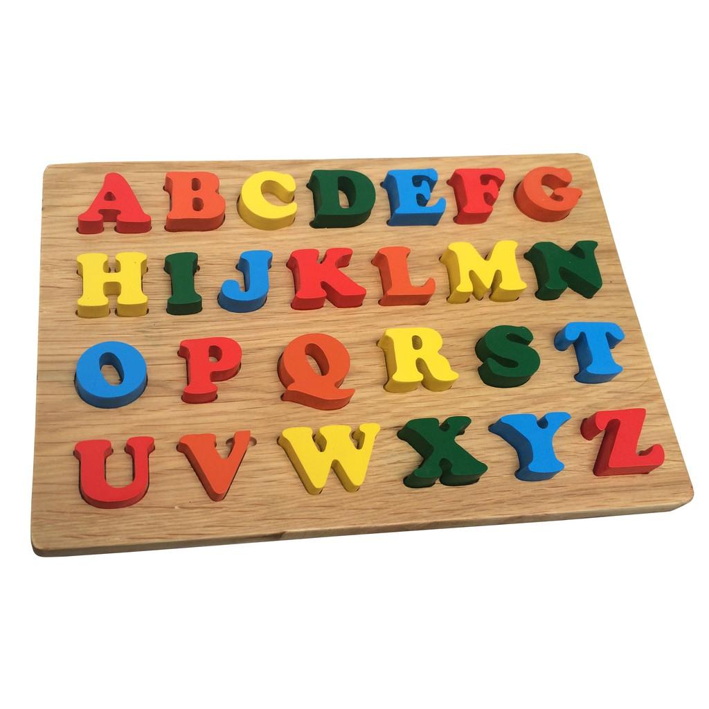 Combo bảng chữ cái tiếng anh và bảng chữ số nhận dạng đồ chơi bằng gỗ 1
