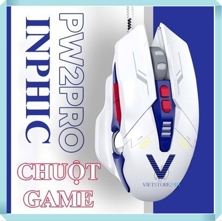 Chuột Có Dây INPHIC PW2PRO Chuyên Game Thiết Kế Robot Kèm Theo Đèn Led RGB Cực Đẹp Dành Cho Game Thủ