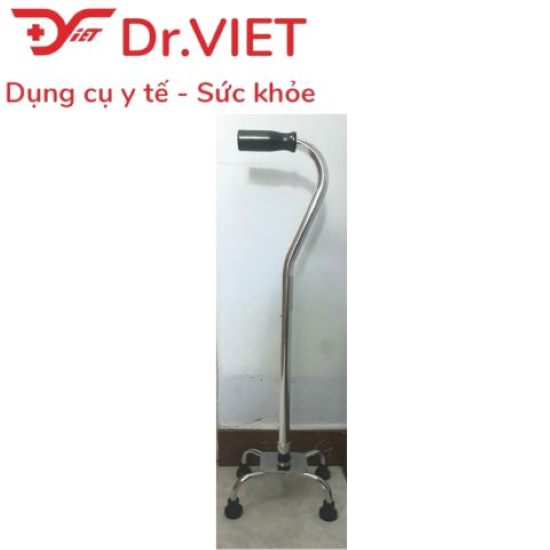 Gậy tập đi 4 chân đế thấp cán cong Lucass B-934 - dành cho người lớn tuổi, bệnh nhân tập đi, mẹ bầu