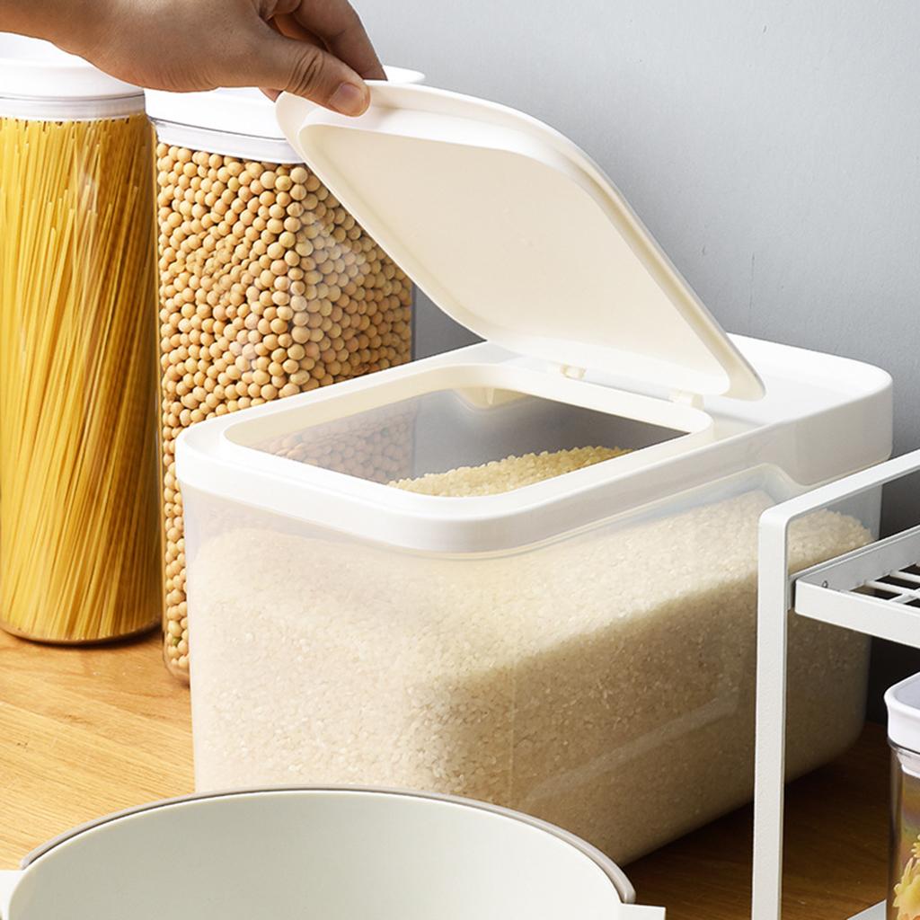 Rice Storage Container Dry Fruits Rice Holder Container Box Flip Lids