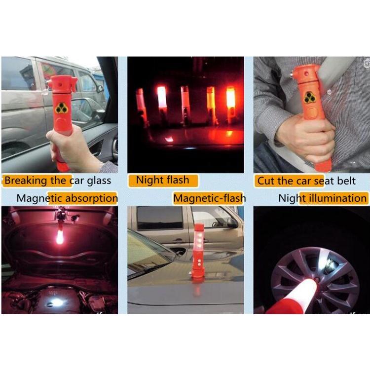 Búa Thoát Hiểm Khẩn Cấp Đa Năng 6 Trong 1 Có Đèn LED Đỏ Cho Xe Hơi