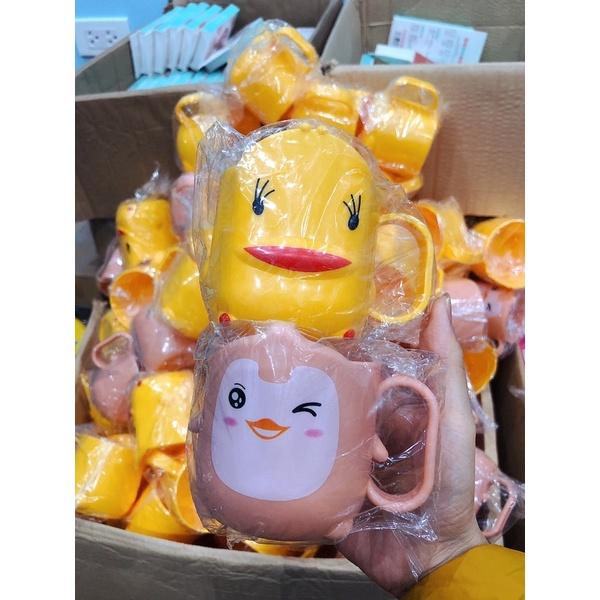 Cốc vịt vàng đánh răng, cốc cho bé đánh răng cốc uống nước cho bé đáng yêu