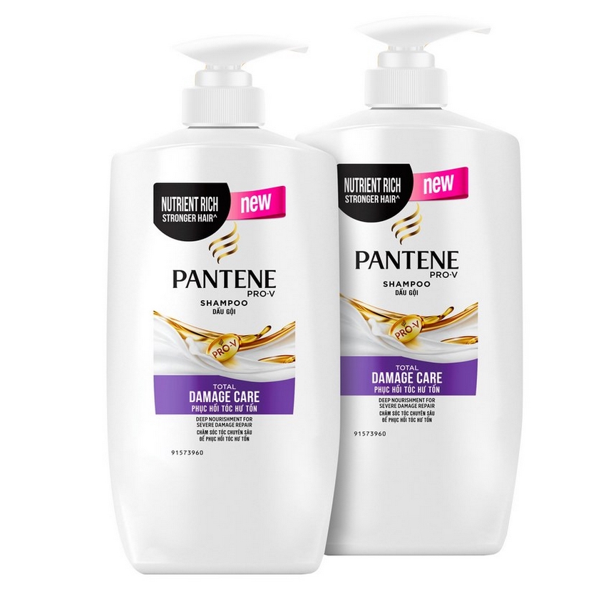 Combo 2 Chai Dầu Gội Pantene Chăm Sóc Hư Tổn 650G + Tặng Túi đựng đồ cá nhân thời trang