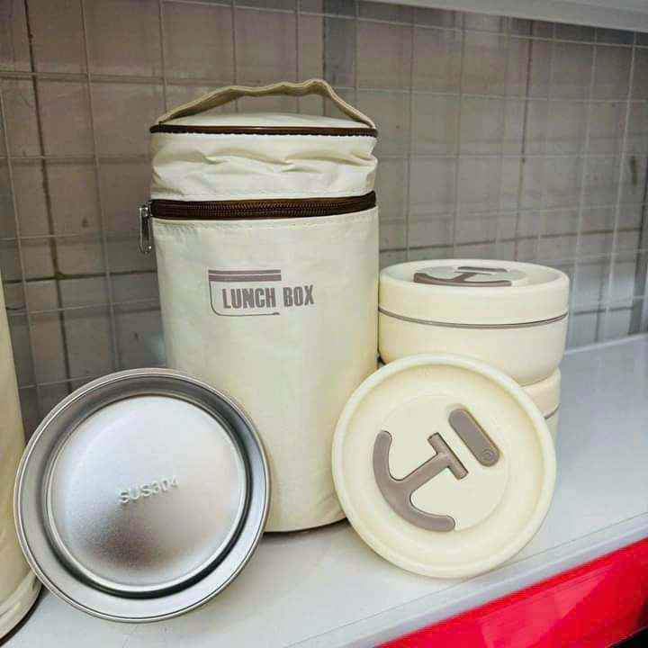 HỘP ĐỰNG CƠM GIỮ NHIỆT, HỘP CƠM INOX 3 TẦNG CAO CẤP KÈM TÚI ĐỰNG + HỘP ĐŨA MUỖNG - HÀNG CHÍNH HÃNG