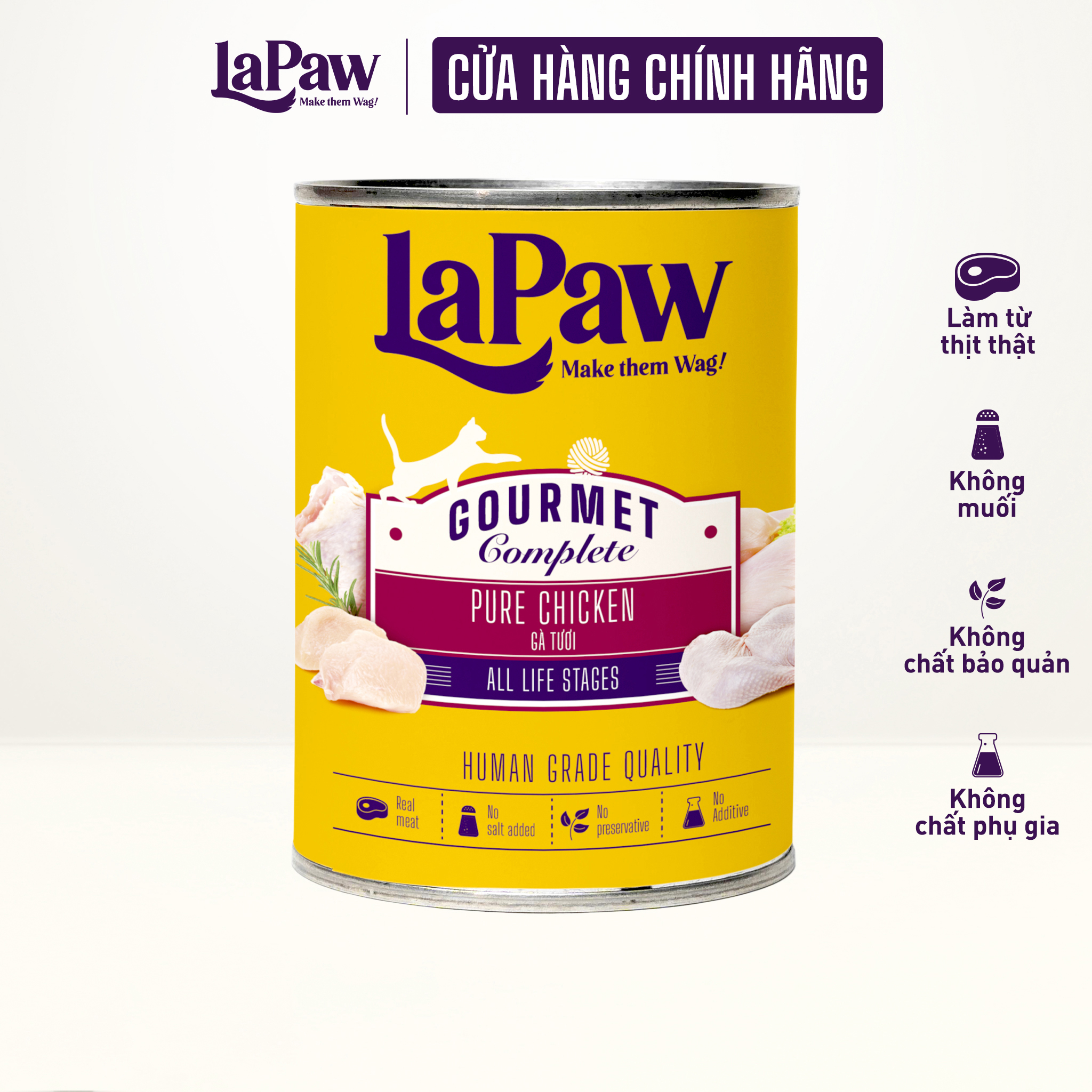 Pate cho chó - mèo laPaw Gourmet cao cấp dạng nhuyễn hộp 375g