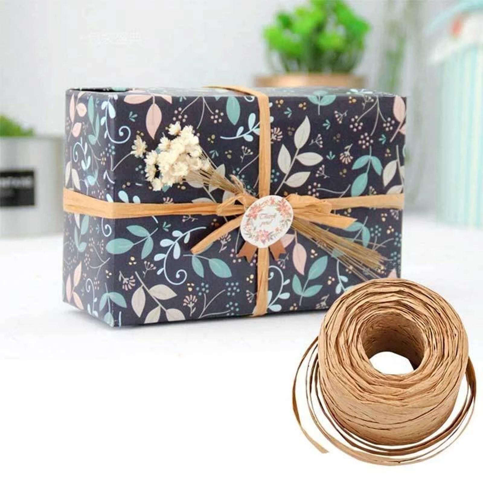Raffia Paper Ribbon Twine Cord for Gift Wrapping Crafting Weaving Chocolate