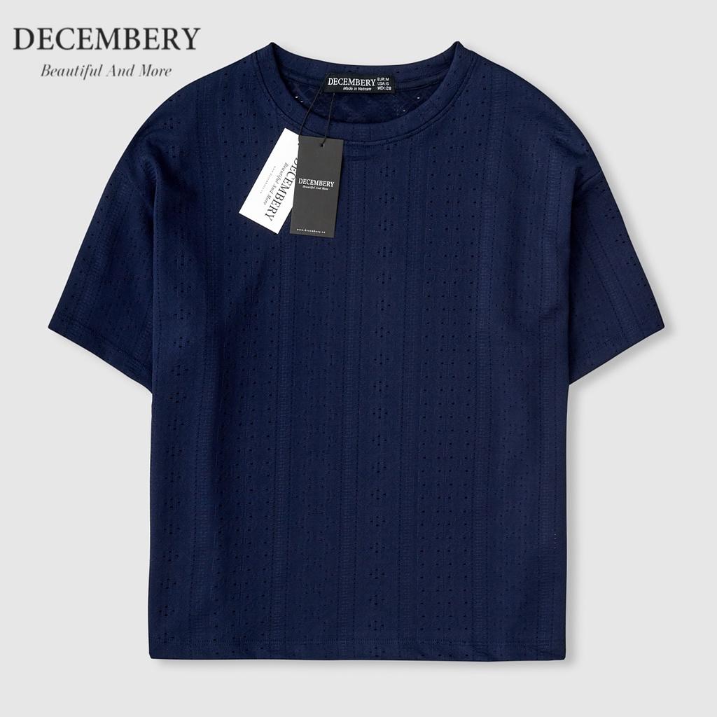 Áo Thun Decembery Dáng Croptop Vải Dệt Kim A23-01