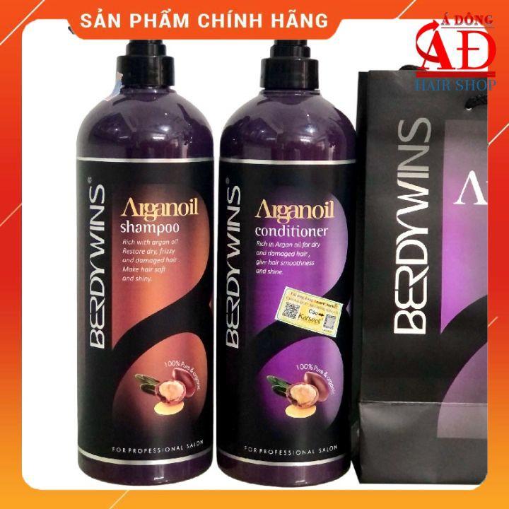 [+Tặng mũ trùm] BỘ DẦU GỘI XẢ BERDYWINS ARGAN OIL SIÊU MƯỢT TÓC