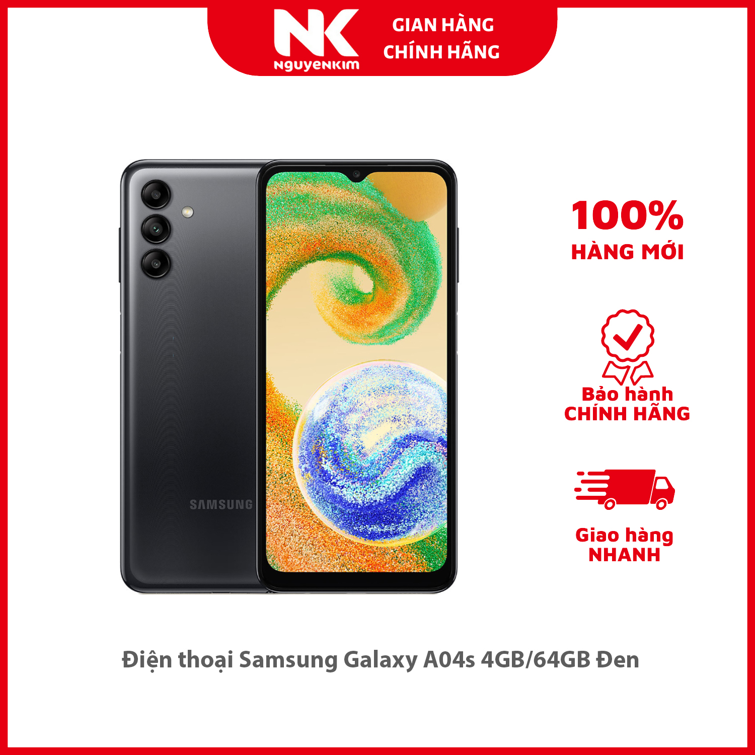 Điện thoại Samsung Galaxy A04s 4GB/64GB Đen - Hàng chính hãng