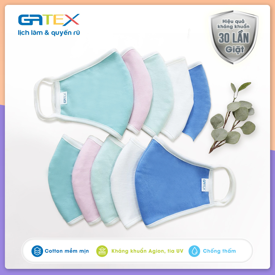 Combo 20 Khẩu Trang Kháng Khuẩn 3 Lớp Cotton - GATEX (Dành cho trẻ em)