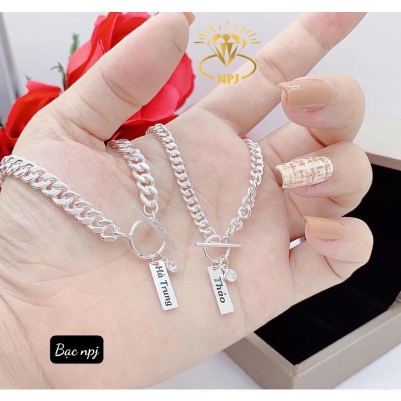 Lắc Tay Đôi, Vòng Cặp ️ Miễn Phí Khắc Theo yêu cầu ️Bạc Ta-Bạc Npj