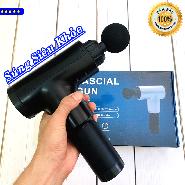 S.úng Massage Gun 4 Đầu 6 Chế Độ Rung