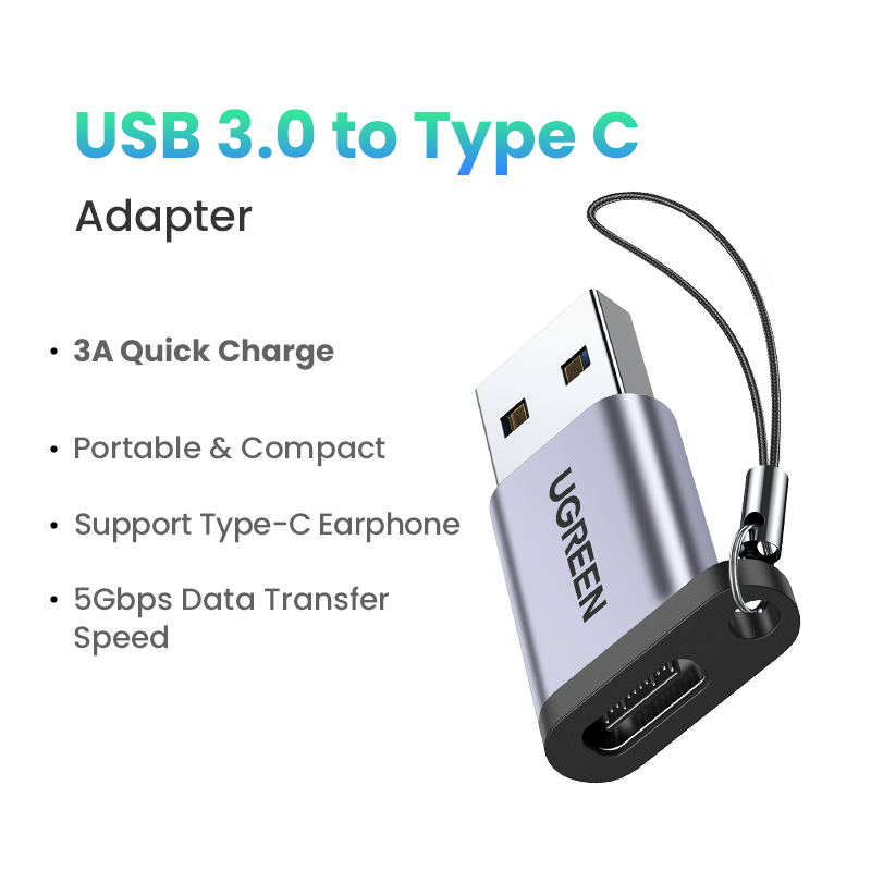 Đầu chuyển đổi USB 3.0 to USB type-C chính hãng Ugreen 50533  hàng chính hãng