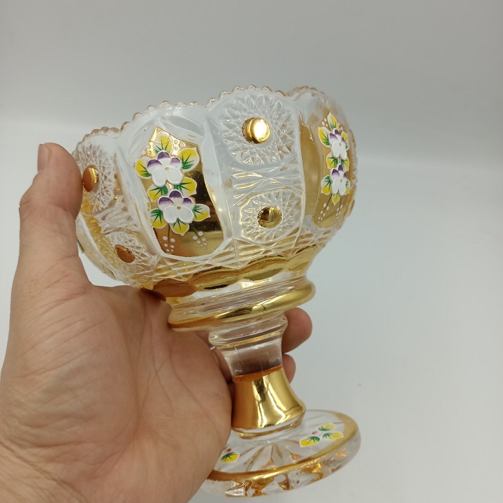 Chân Bồng Pha Lê Mạ Vàng Phong Cách Royal Sang Trọng