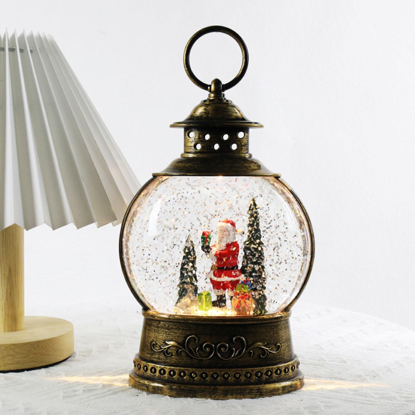 Christmas Snow Lantern Music Box Toy for Tabletop Festival Decor