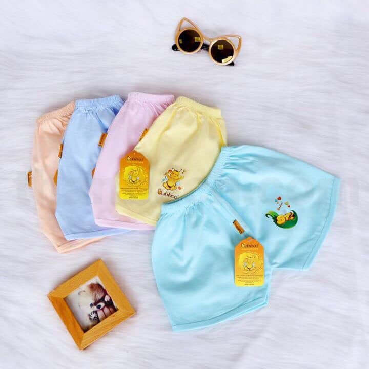 Combo 5 quần ngắn sơ sinh vải 100% cotton đủ màu xinh xắn cho bé