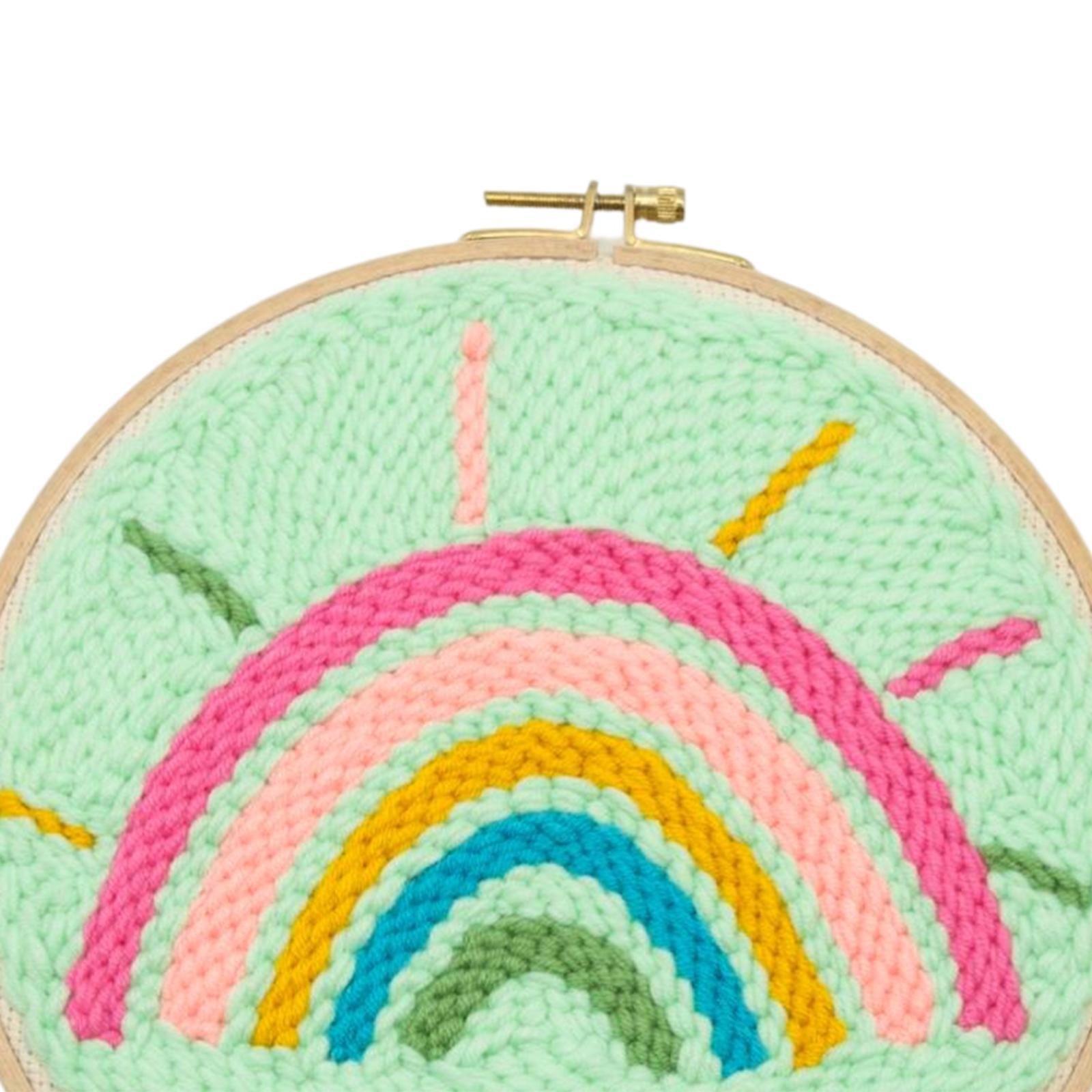Punch  Embroidery Starter Kits Rainbow Hand Craft DIY Beginner