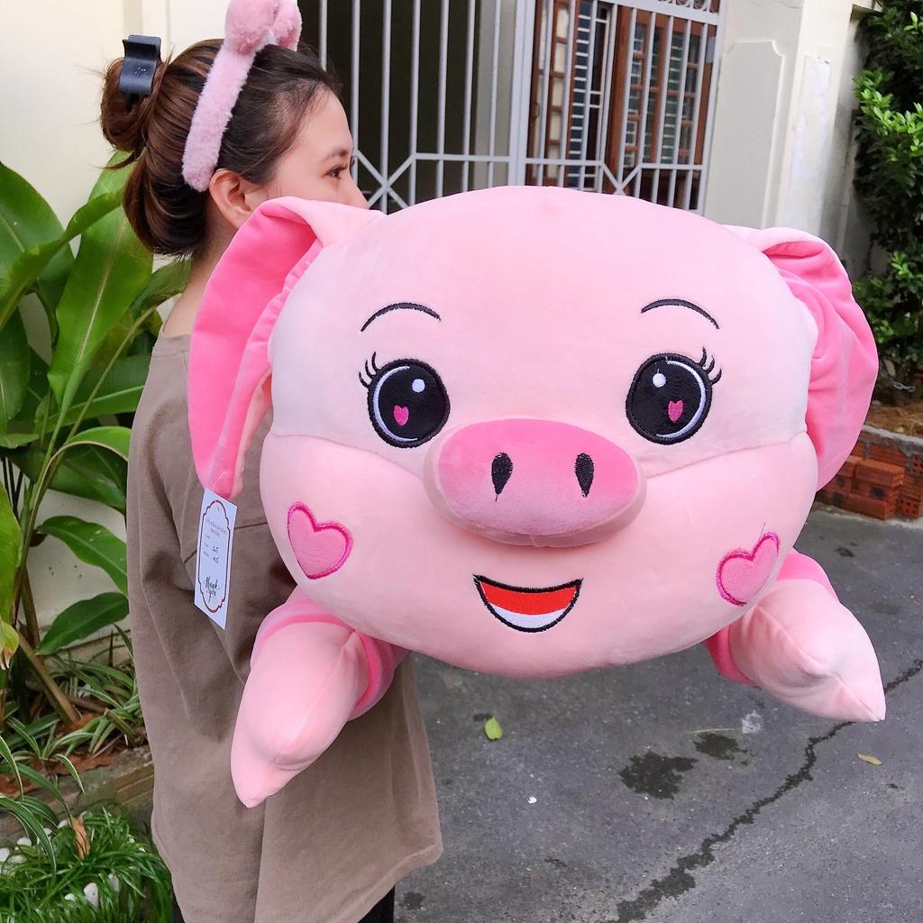 Gối ôm Heo má tim chất miniso mềm mịn - hàng xuất - đủ size - hình thực tế