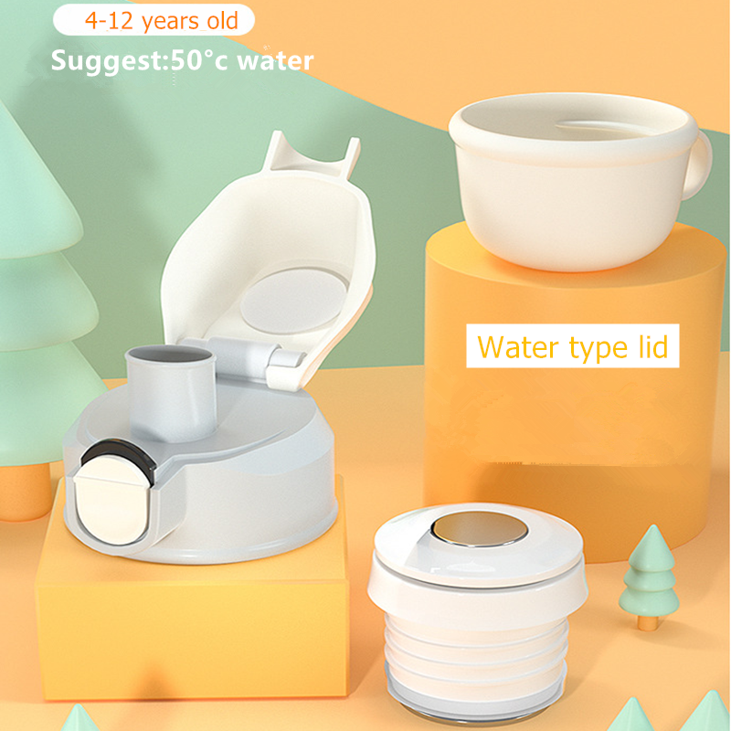 500Ml Di Động Hoạt Hình Trẻ Em Bình Nhiệt Chân Không Bình Nước Có Ống Hút Cho Trẻ Em Học