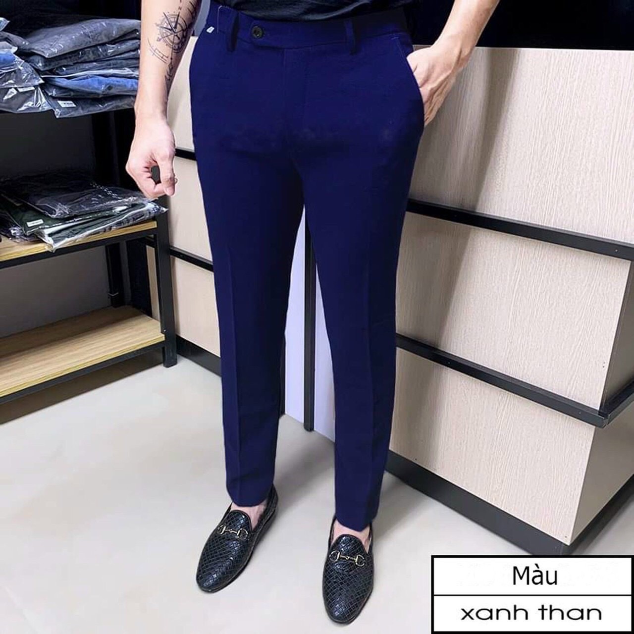 Quần Âu Nam-Quần Tây Nam Dài Form Slimfit 4 màu Chất vải Cao Cấp Co Giãn