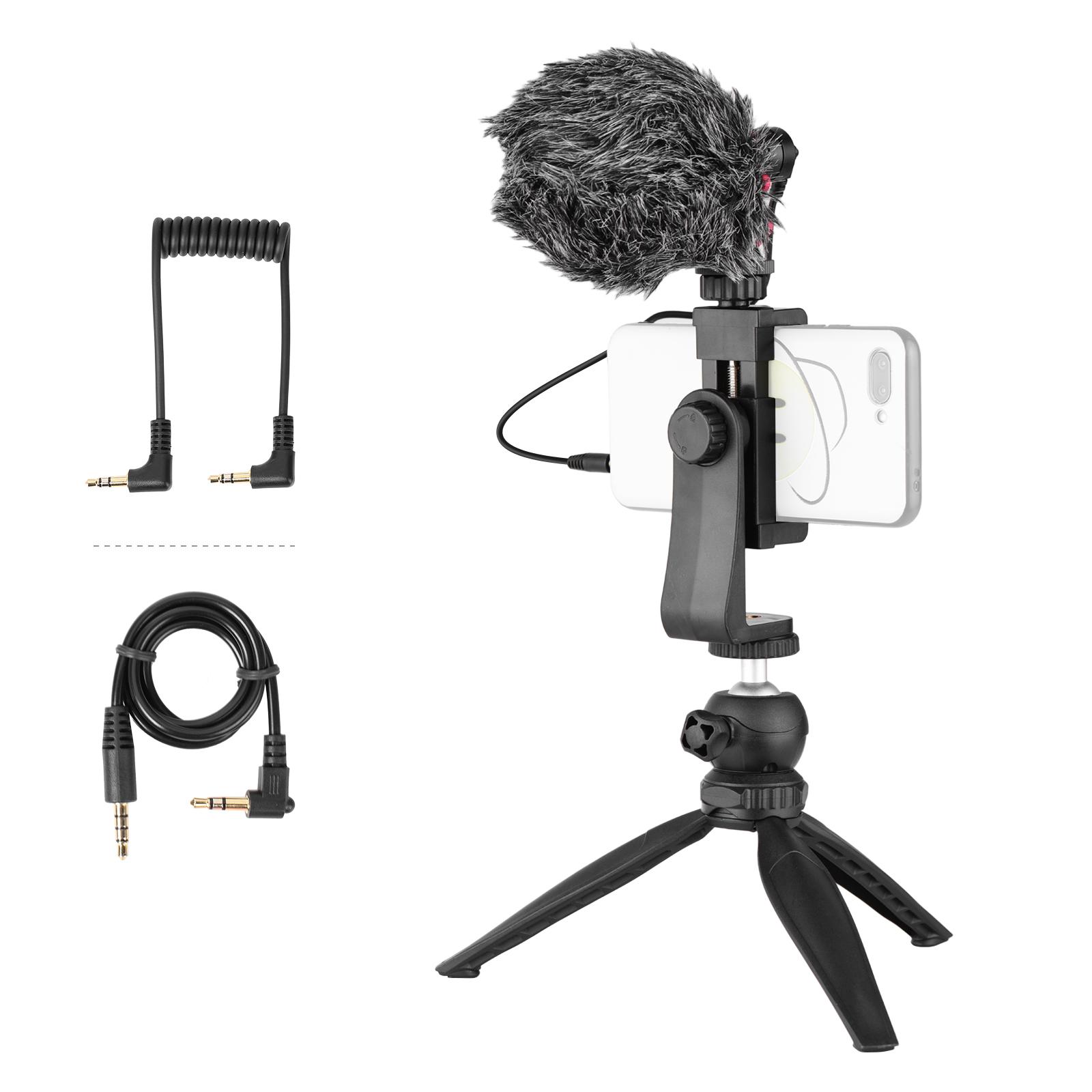 Giá đỡ điện thoại Micrô tụ điện định hướng Cardioid với 3,5 mm TRS &Chân máy để bàn