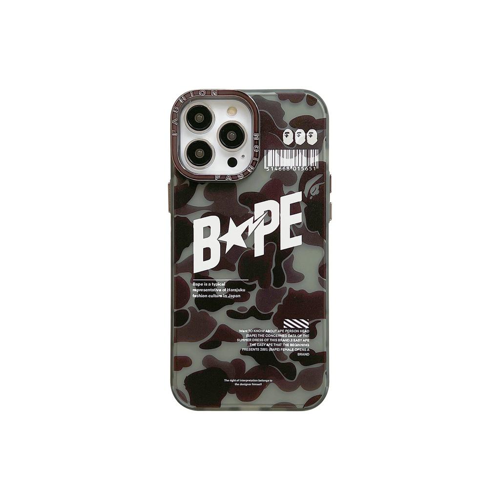 Ốp Lưng BAPE Silicon Cho Iphone 14 Pro Max / 13 Pro Max / 12 Pro Max Bảo Vệ Camera , Chống Bám Vân Tay