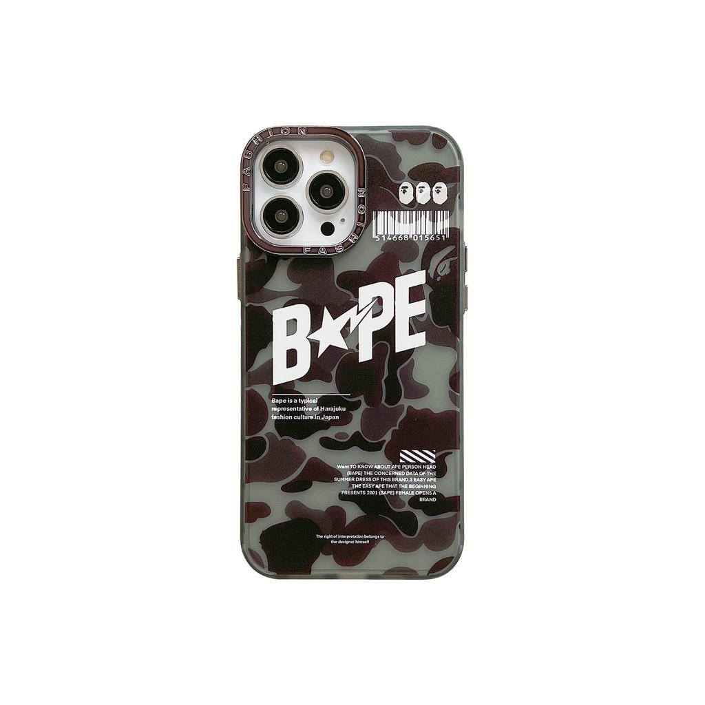 Ốp Lưng BAPE Silicon Cho Iphone 14 Pro Max / 13 Pro Max / 12 Pro Max Bảo Vệ Camera , Chống Bám Vân Tay