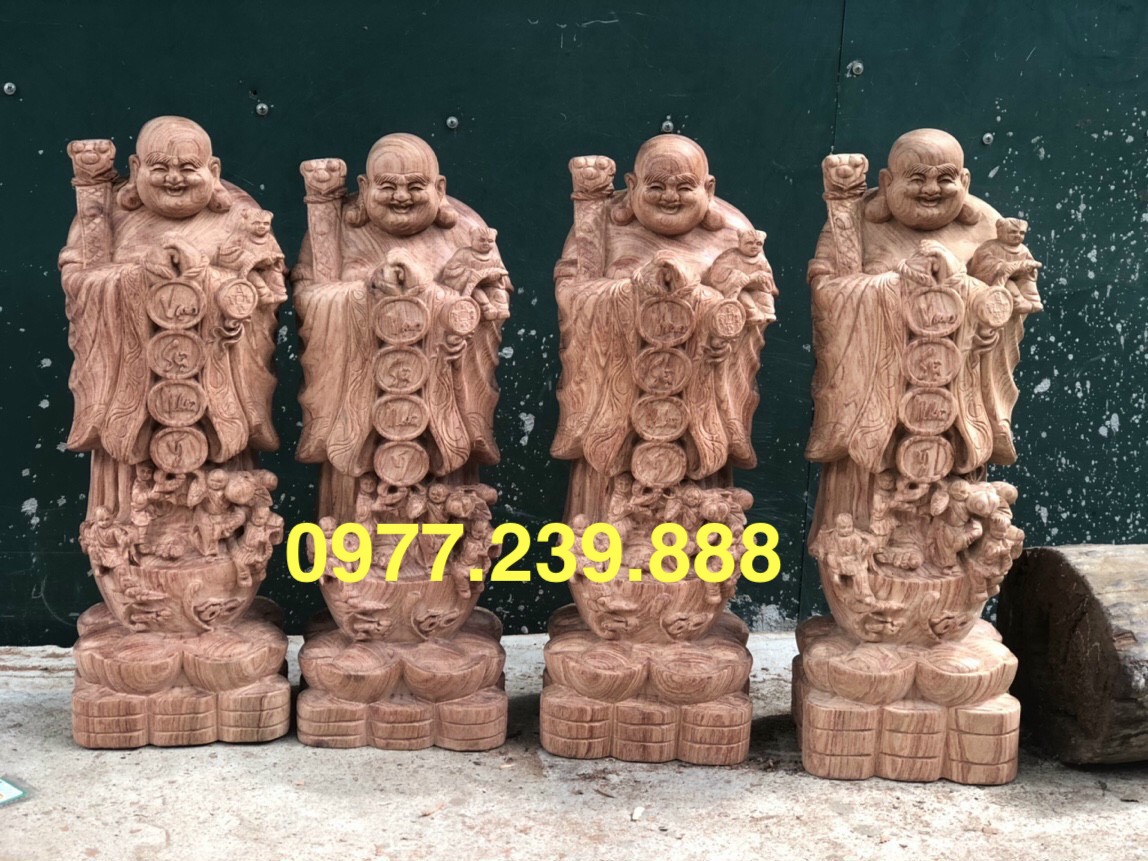 Tượng di lặc gỗ hương 1m