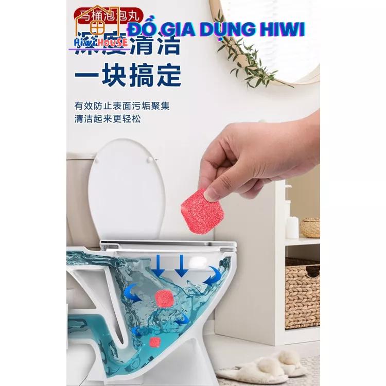 Hộp 12 viên sủi thông tắc làm sạch bồn cầu mẫu mới có hương dùng hiệu quả hiwihouse
