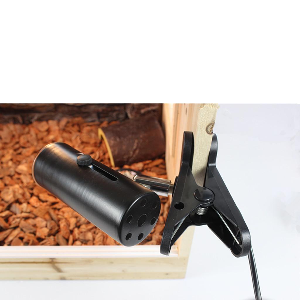 NW-02 Aquarium Reptile Light Base Holder with Clamp Ceramic Heat Lamp Stand+40W Mini Infrared Ceramic Emitter Heat Lamp Light Bulb Reptile Pet Brooder