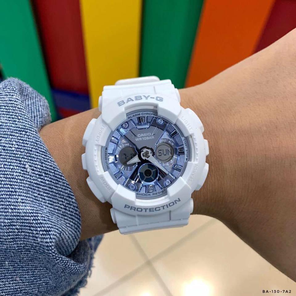 Đồng Hồ Nữ Dây Nhựa Casio Baby-G BA-130-7A2DR Chính Hãng - BA-130-7A2