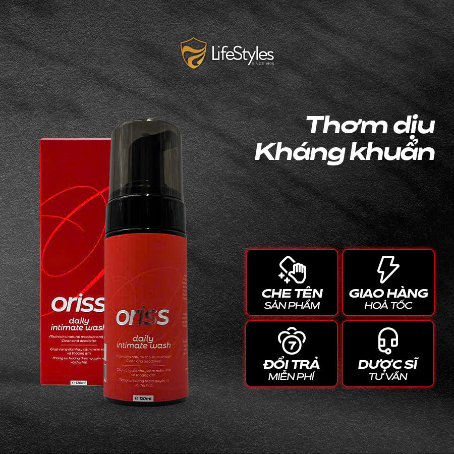 Dung dịch vệ sinh phụ nữ dạng bọt Oriss Daily Intimate Wash hỗ trợ làm sạch dịu nhẹ hương nước hoa 120ml