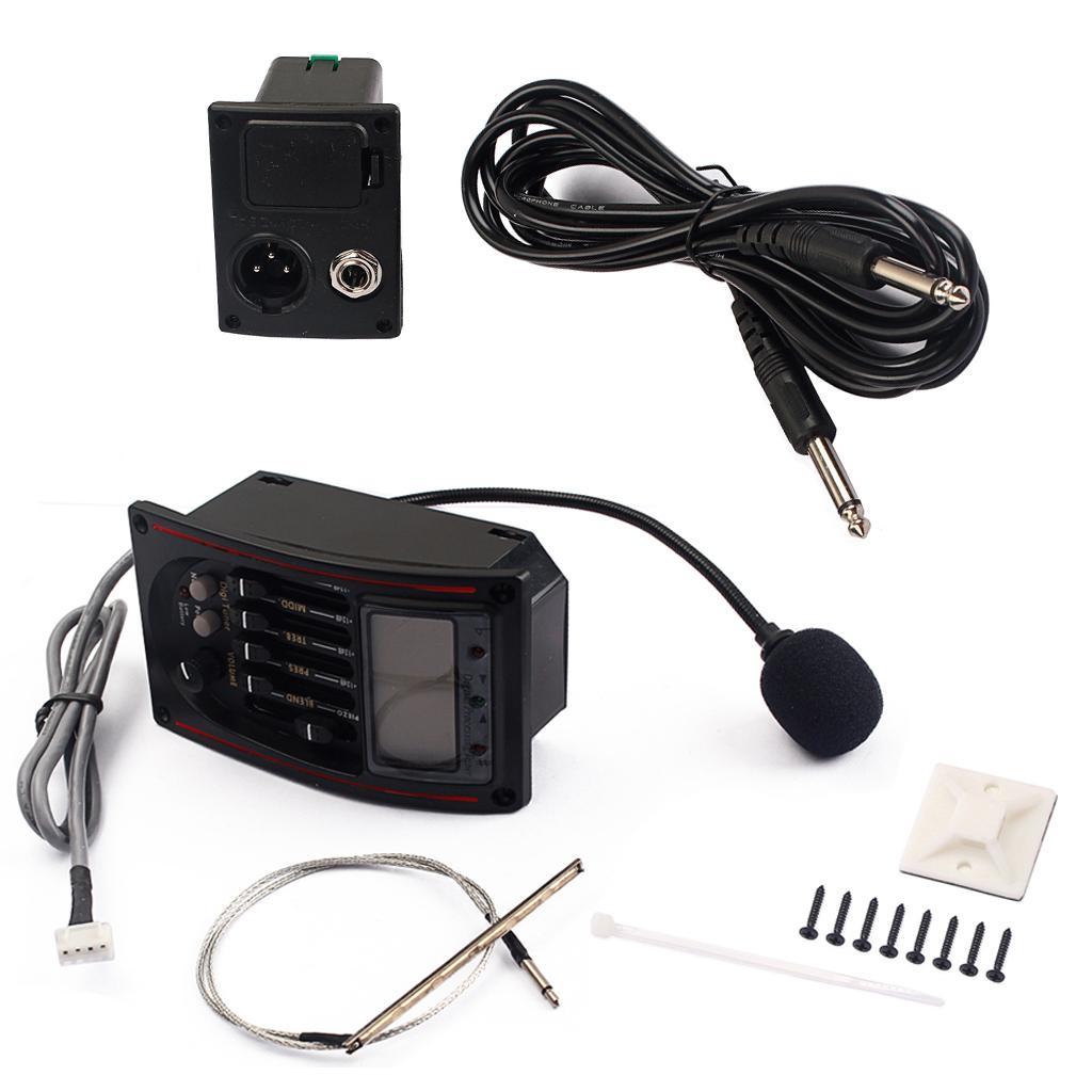 EQ Equalizer System Preamp Piezo Pickup LCD Tuner Classical Guitar Accessory