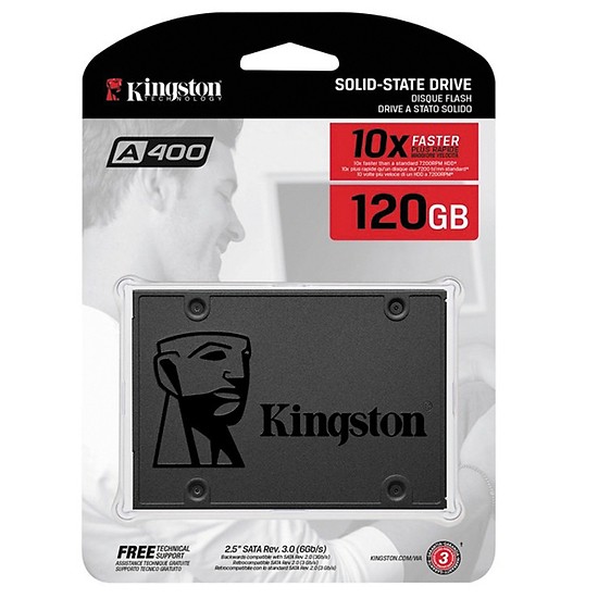 Ổ Cứng SSD Kingston A400 (120GB) - Hàng Chính Hãng + Tặng Đèn Led