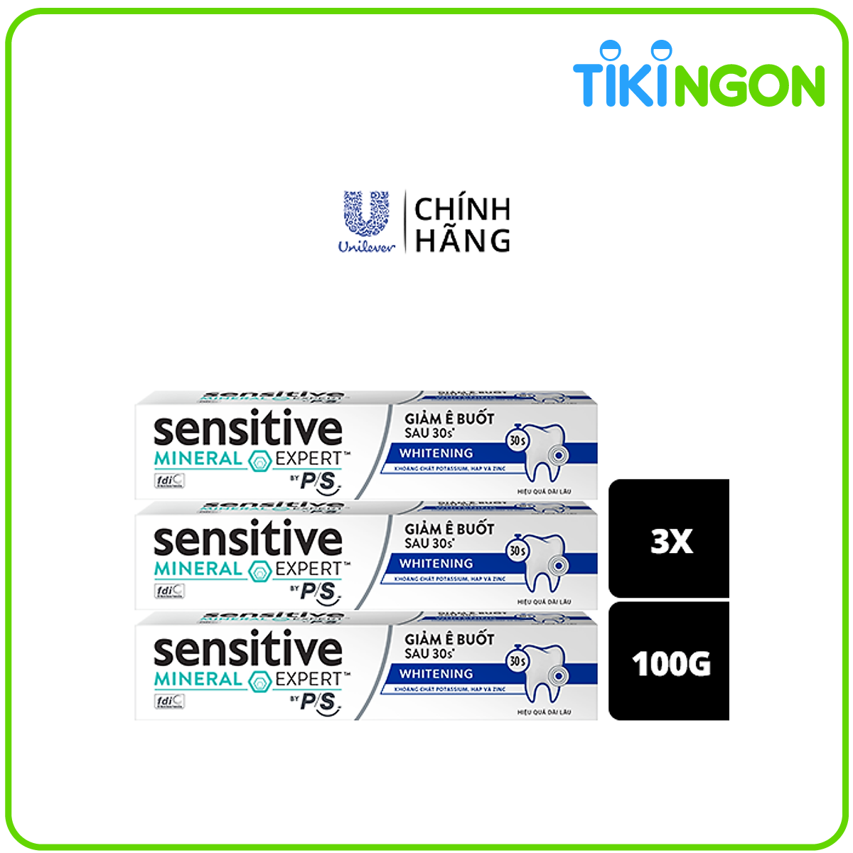 Combo 3 Kem Đánh Răng Sensitive Expert By P/S Whitening Trắng Răng 100g