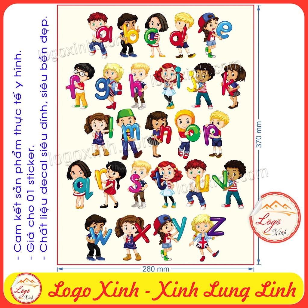 Bảng Chữ Cái Tiếng Anh Chất Liệu Decal Dán Cho Bé Lớp Tiểu Học, Lớp Mầm Non, Bé Học Chữ Cái Tiếng Anh -English Alphabet