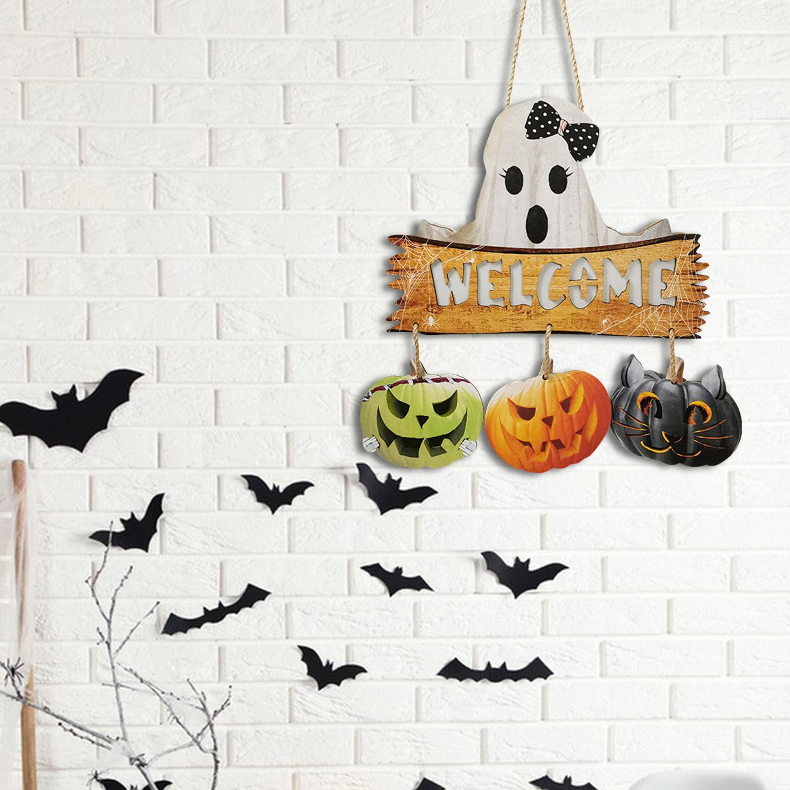 Halloween Door Sign Halloween Door Wreath Halloween Wooden Signs Porch Sign