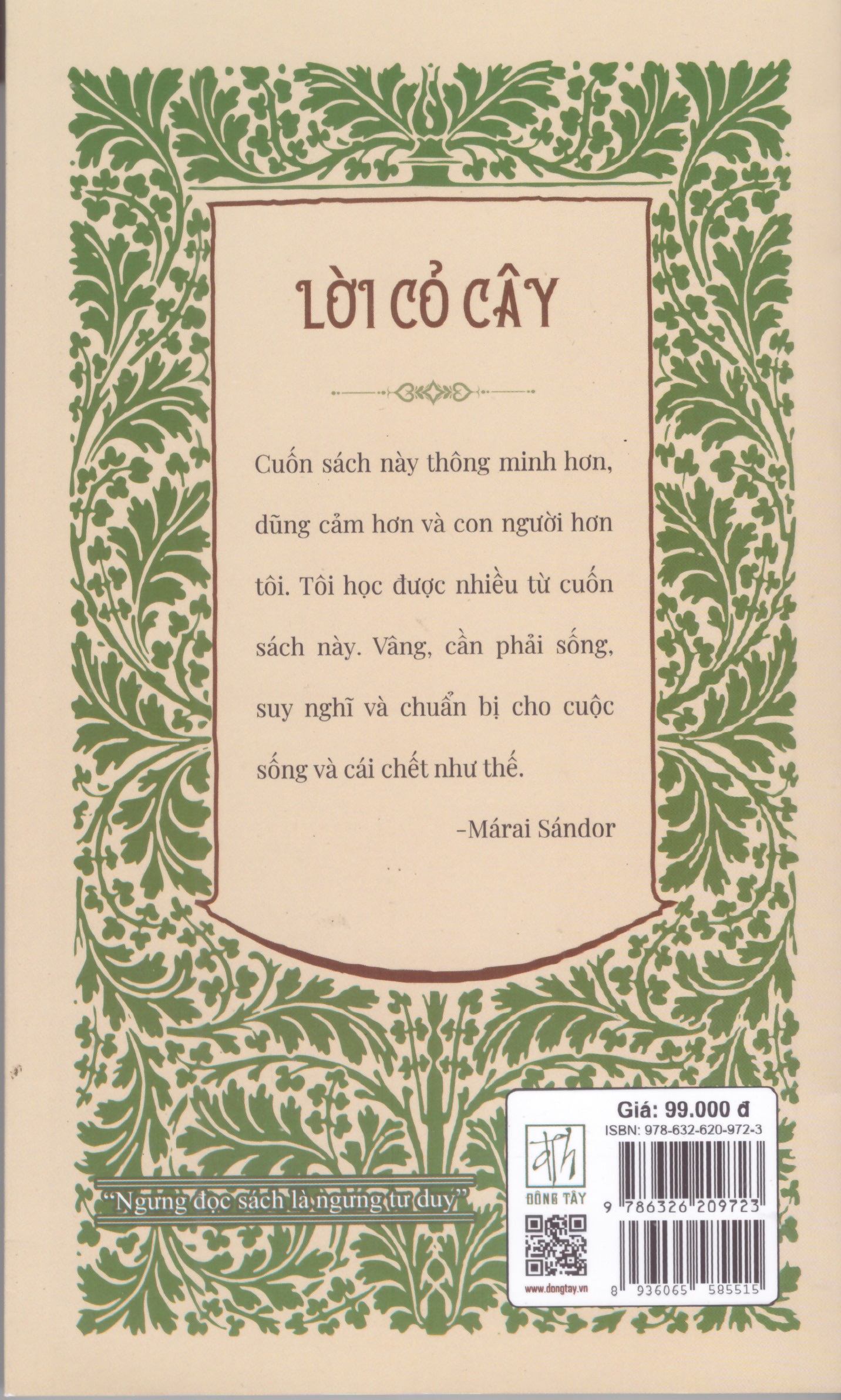 Márai Sándor - Lời cỏ cây : Bàn về thân phận con người trong cuộc đời