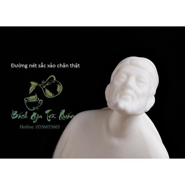 Tượng Sứ Bạch Định Thấu Quang Lý Bạch Vọng Nguyệt Decor Bàn Trà, Bàn Làm Việc, v.v...