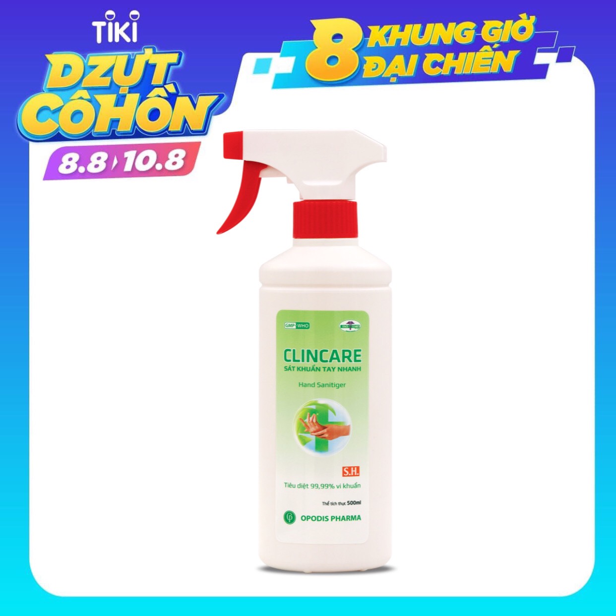 Xịt sát khuẩn tay nhanh khô và bề mặt vật dụng Clincare SH 500ml