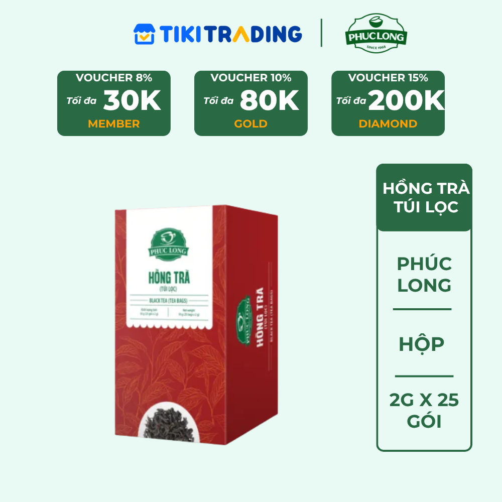 Hồng trà túi lọc 2g x 25 gói Phúc Long