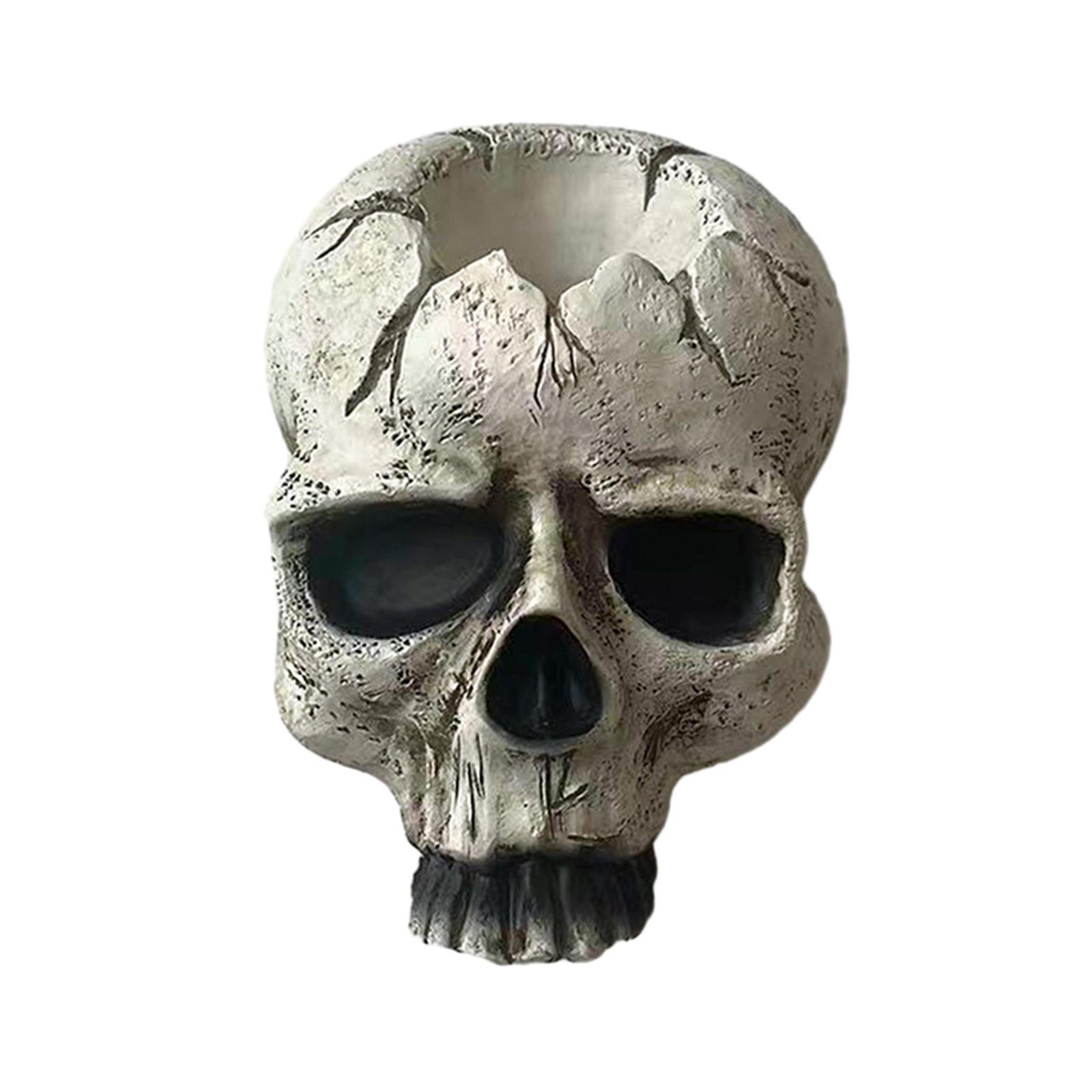 Halloween Skull Head Candle Holder Exquisite for Haunted House Holiday Party
