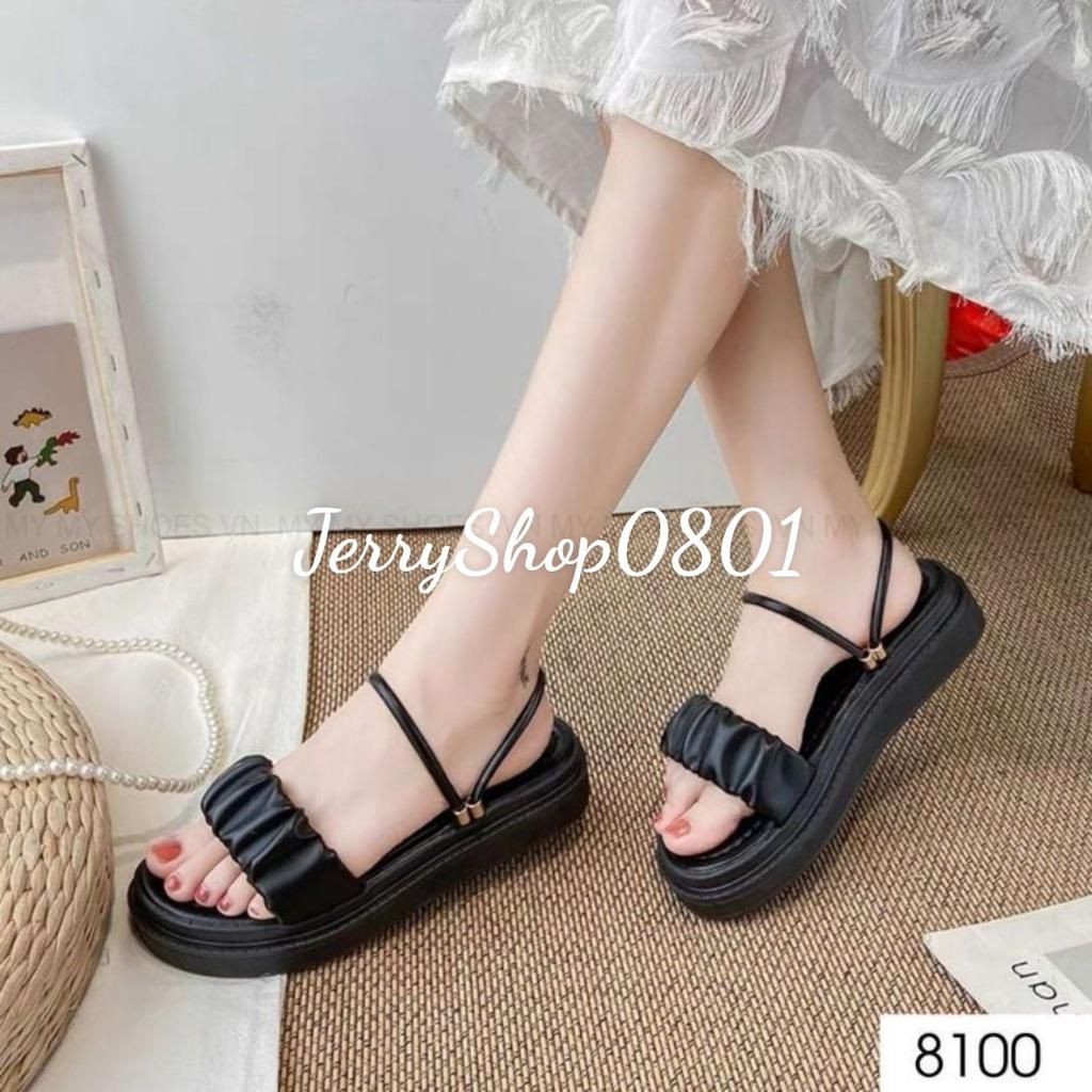 Sandal nữ đế BÁNH MÌ 3P QUAI NHÚN 2IN1 MANG 2 KIỂU siêu xinh