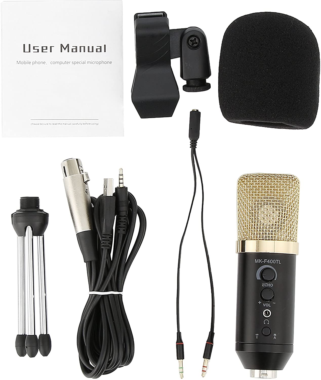 SOAIY Micro karaoke cho điện thoại và máy tính MK-F400TL - Hàng Nhập Khẩu