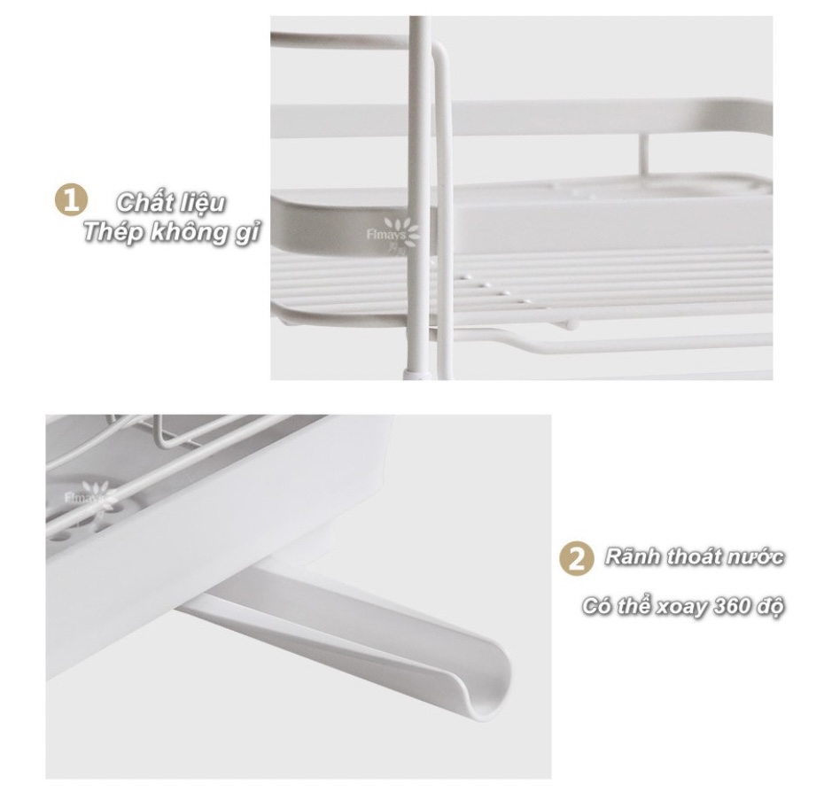 KỆ ĐỰNG CHÉN ĐĨA 2 TẦNG RÁO NƯỚC 3-D1-L3-624