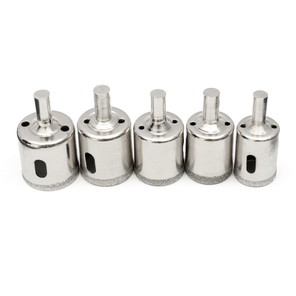 20 chiếc Kim Cương Khoan Bộ Cưa Lỗ Dụng Cụ Cắt Kính Đá Cẩm Thạch 3-50mm Kim Loại