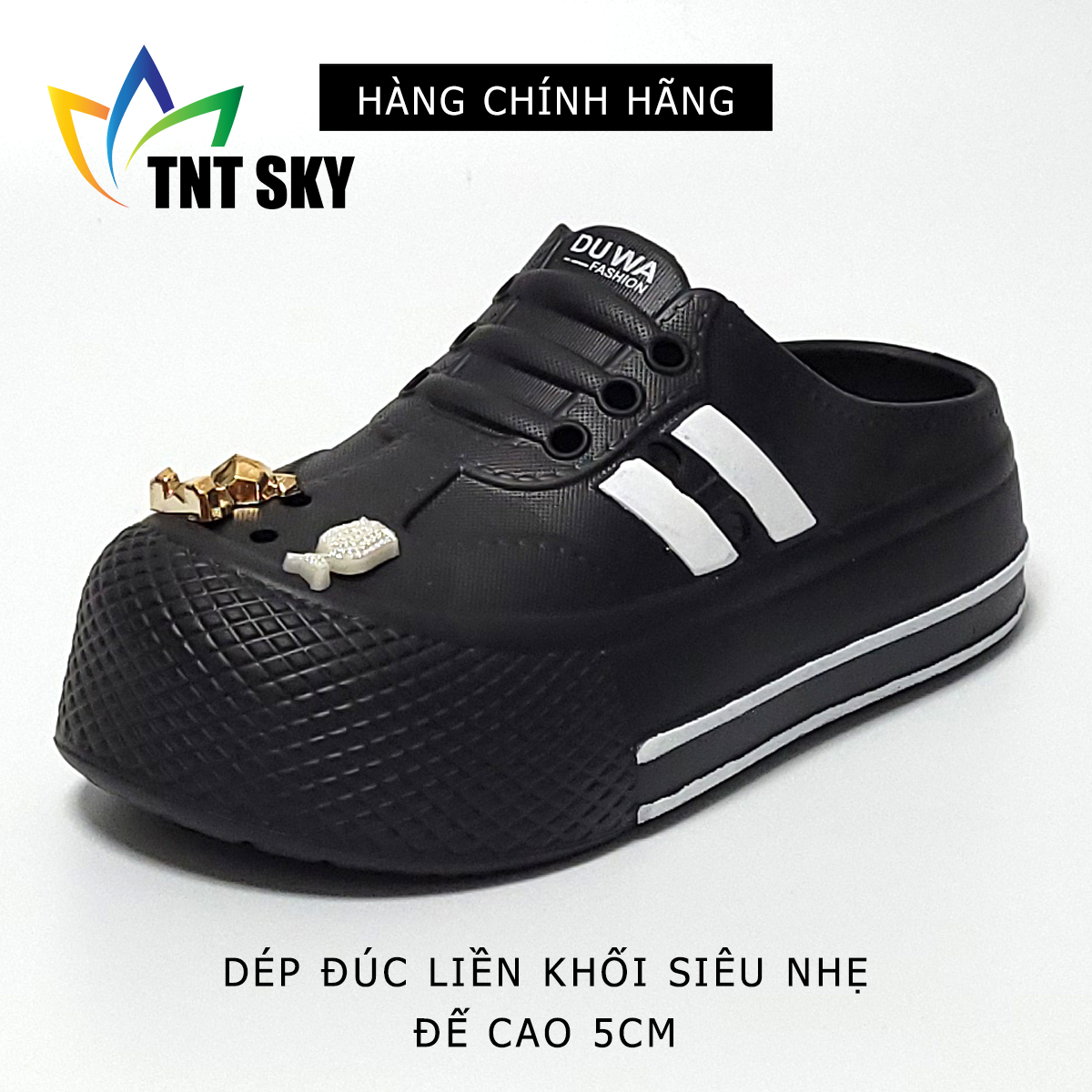 Dép Nữ Bít Mũi Gắn Sticker Đúc Liền Khối Siêu Nhẹ - Hàng Chính Hãng - TK551